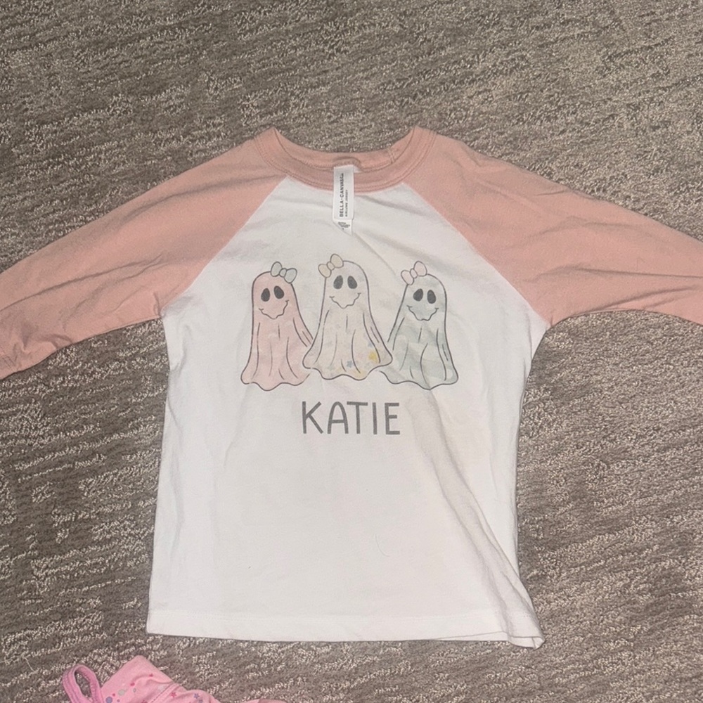 Kids Pink and White Ghost Shirt